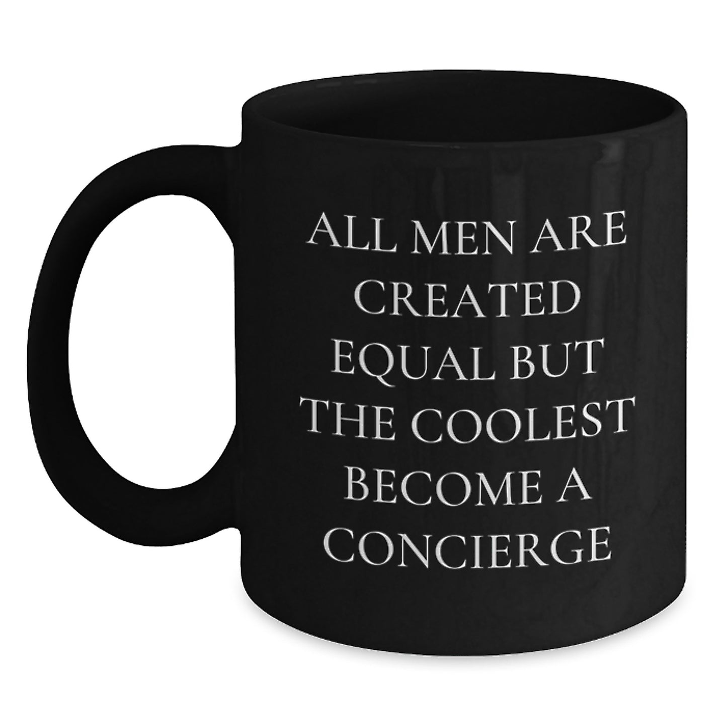 Funny Concierge Gifts for Men, Unique Black Coffee Mug, Graduation Unique Gifts from Friends and Family - Main