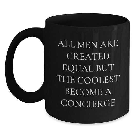 Funny Concierge Gifts for Men, Unique Black Coffee Mug, Graduation Unique Gifts from Friends and Family - Main