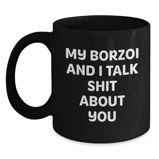 Funny Borzoi Dog Quote Black Coffee Mugs Gifts for Graduation from Friends, Gifts from Family for Borzoi Dog Lovers - Main