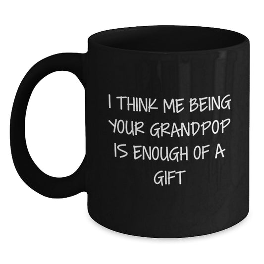 Grandpop Black Coffee Mug Premium Keepsake Birthday Gift for Him - Main