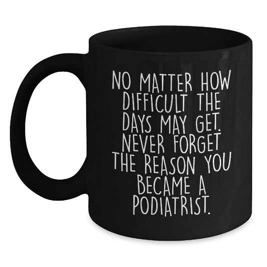 Podiatrist Gifts from Friends for Graduation Unique Black Coffee Mugs - Never Forget the Reason You Became a Podiatrist - Inspirational Motivational Quote - Main