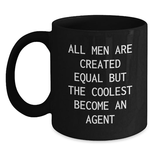 Funny Agent Quote Black Coffee Mug, Gifts from Family for Agent on Graduation Day, 11oz or 15oz Ceramic Mug, Microwave and Dishwasher Safe - Main