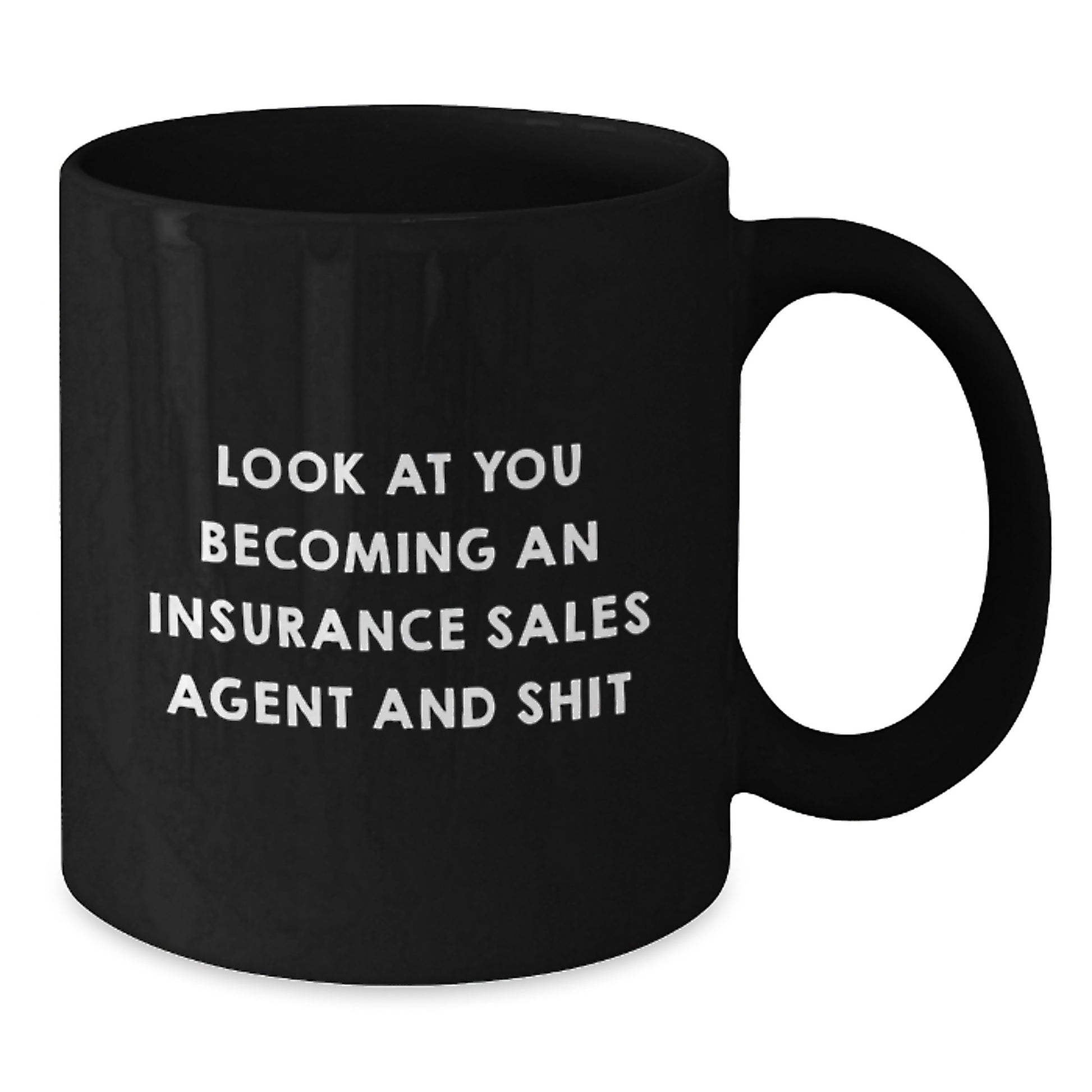 Funny Insurance Sales Agent Gifts for Men from Coworkers - Christmas Unique Mugs for Insurance Agent - Black Coffee Mug with Funny Quote - Additional