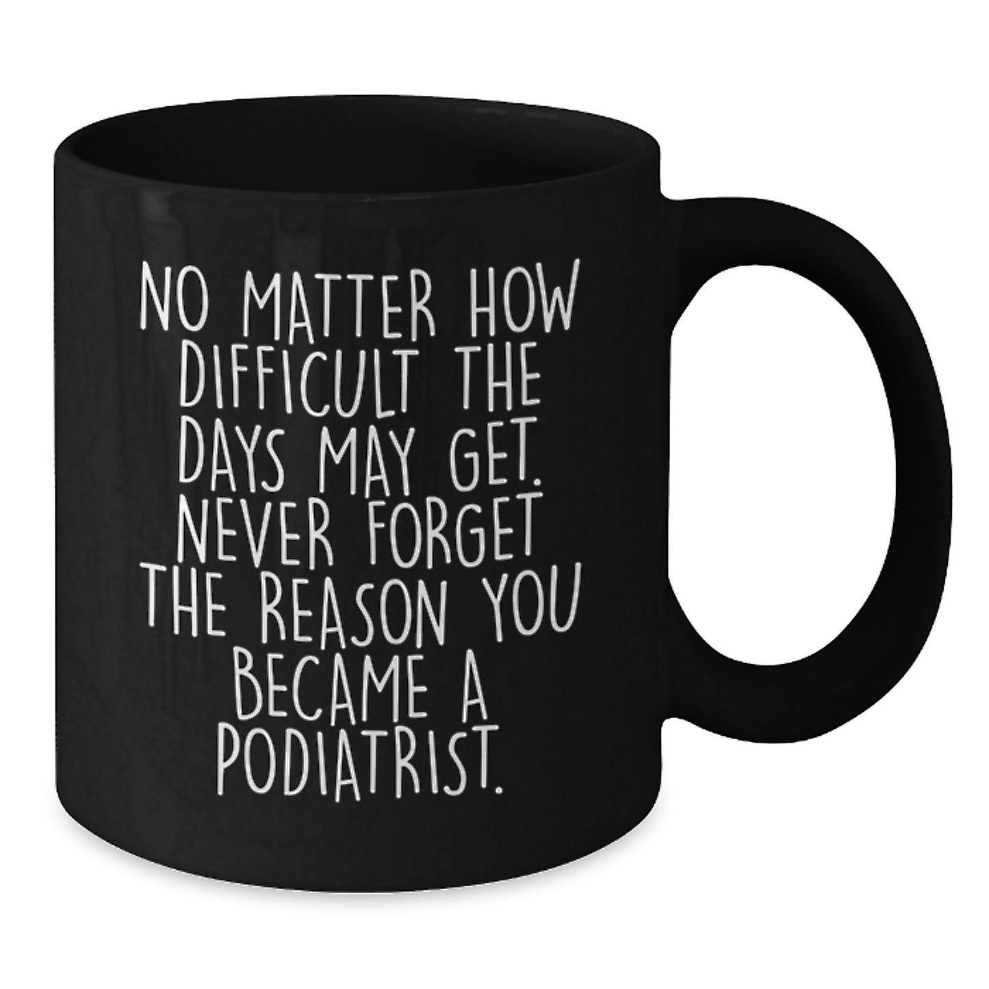Podiatrist Gifts from Friends for Graduation Unique Black Coffee Mugs - Never Forget the Reason You Became a Podiatrist - Inspirational Motivational Quote - Additional