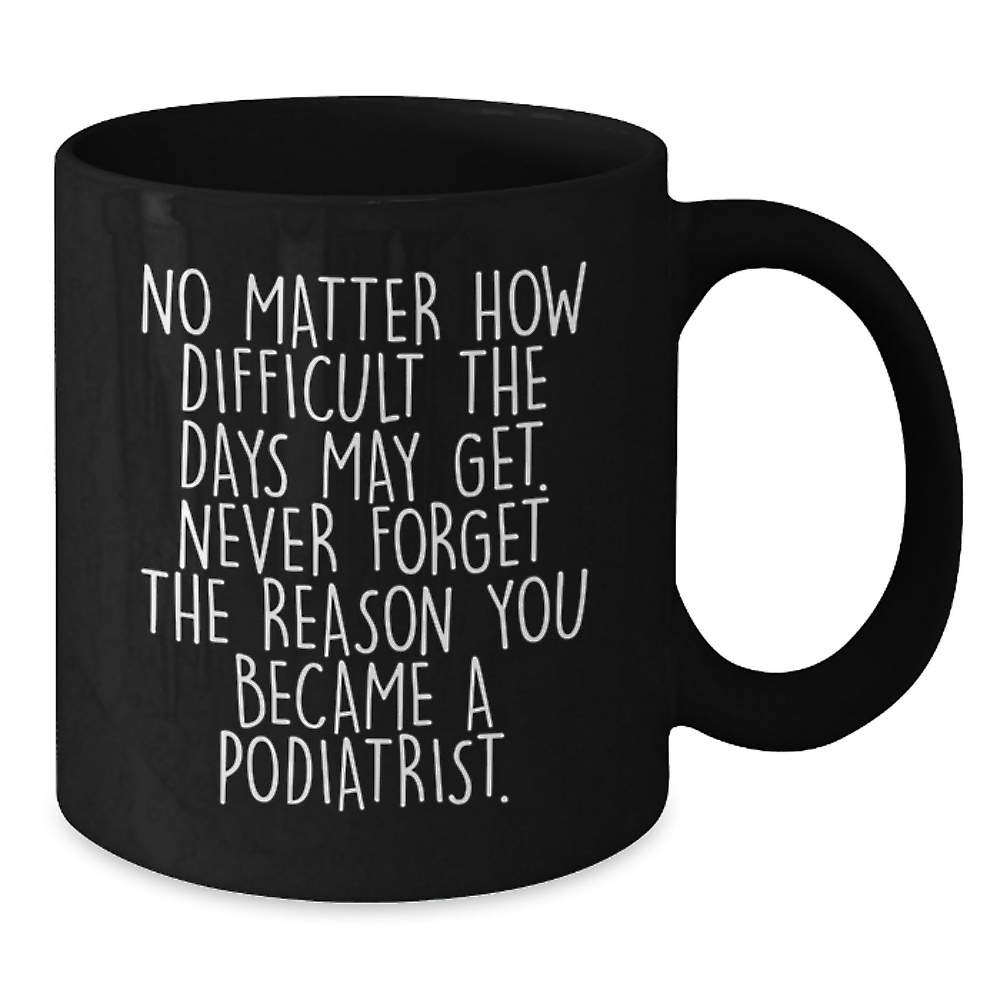 Podiatrist Gifts from Friends for Graduation Unique Black Coffee Mugs - Never Forget the Reason You Became a Podiatrist - Inspirational Motivational Quote - Additional