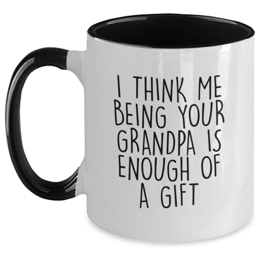 Grandpa Keepsake Birthday Gift Two Tone Coffee Mug for Him Red and White - Main