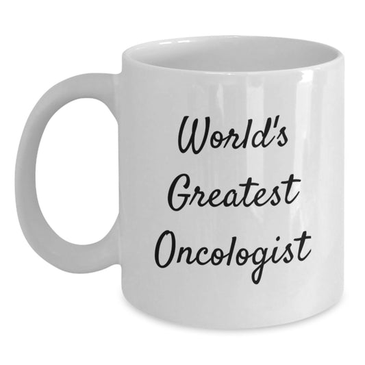 Funny Quotes Gifts for Oncologist, White Coffee Mugs, Unique Christmas Memorable Presents from Friends, Family, or Coworkers - 'World's Greatest Oncologist' Mug - Main