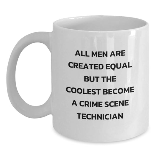 Funny Crime Scene Technician White Coffee Mug Gifts from Friends for Men on Christmas Unique - Main