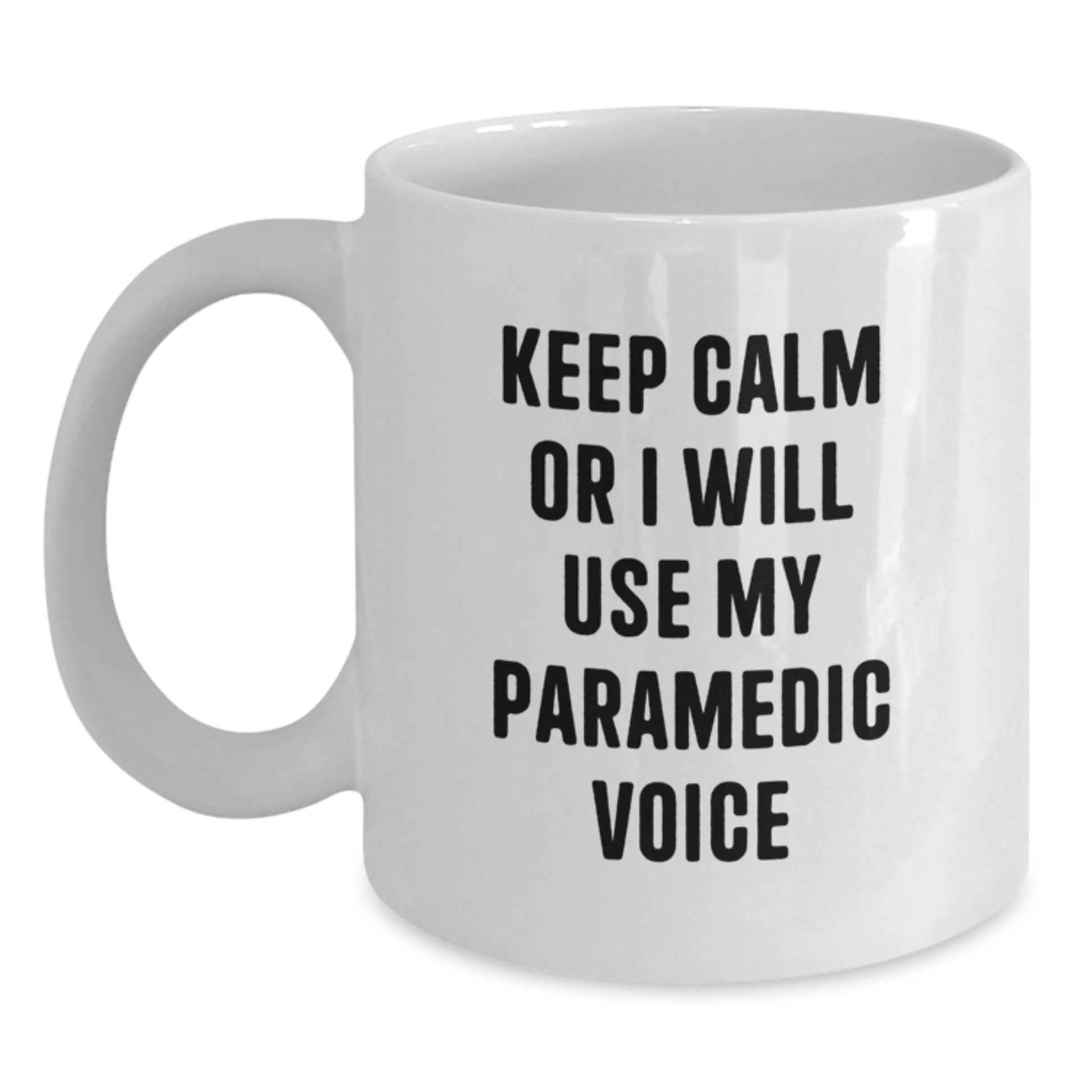 Rescue Worker Humor White Coffee Mugs Gifts from Men to Rescue Workers, Funny Christmas Unique Gifts for Rescue Worker Friends, Keep Calm Or I Will Use My Rescue Worker Voice - Main