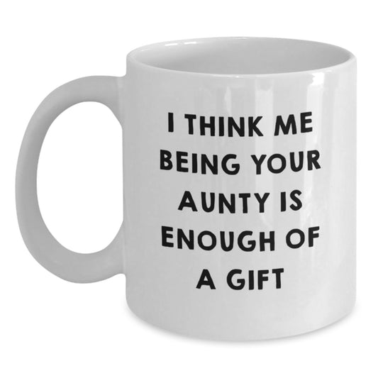 Funny Auntie Gifts, White Coffee Mug for Aunty, Graduation Unique Gifts from Family - Main