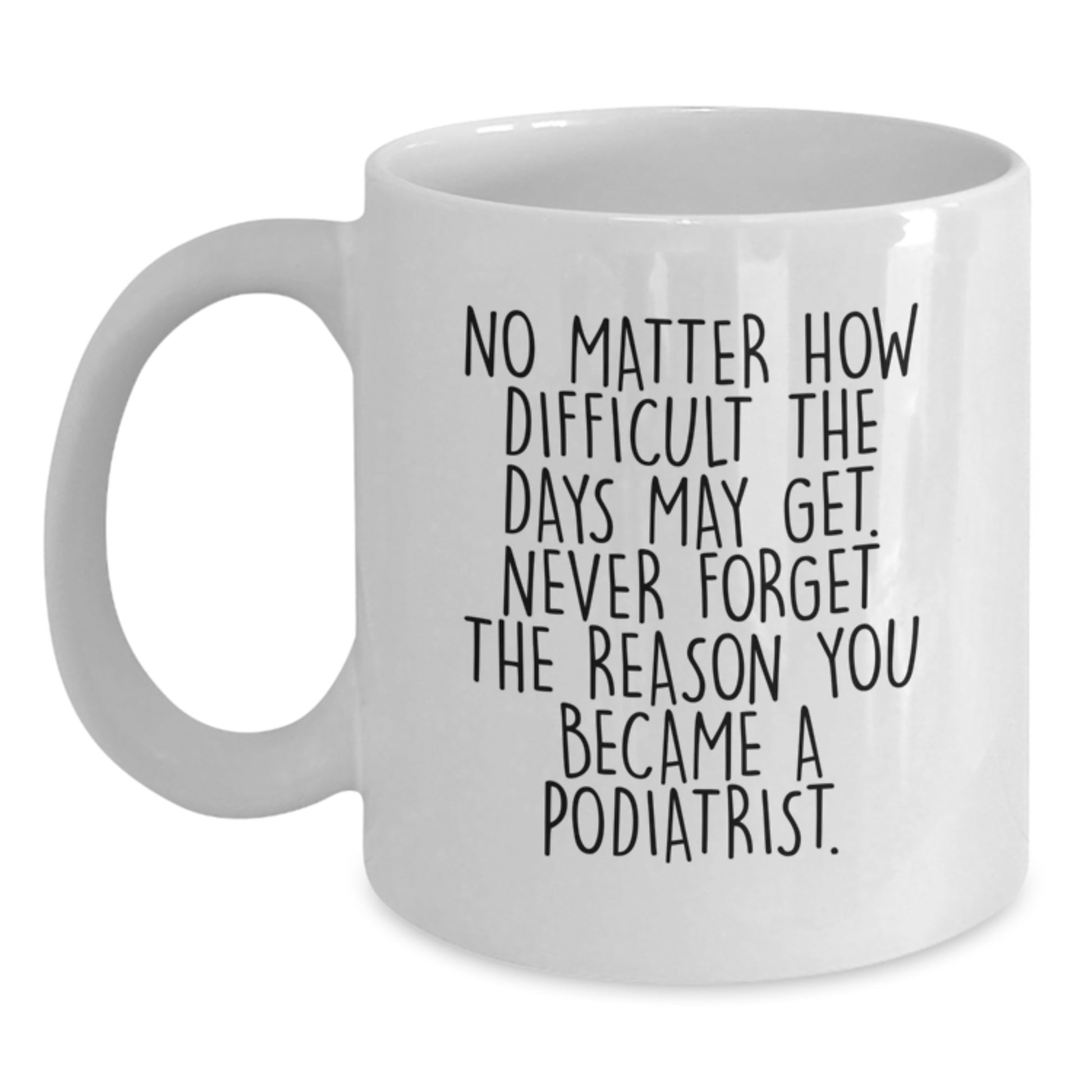 Funny Inspirational Gifts for Podiatrist Men White Coffee Mug Never Forget Reason Became - Unique Graduation Gifts from Friends to Podiatrist Family - Main