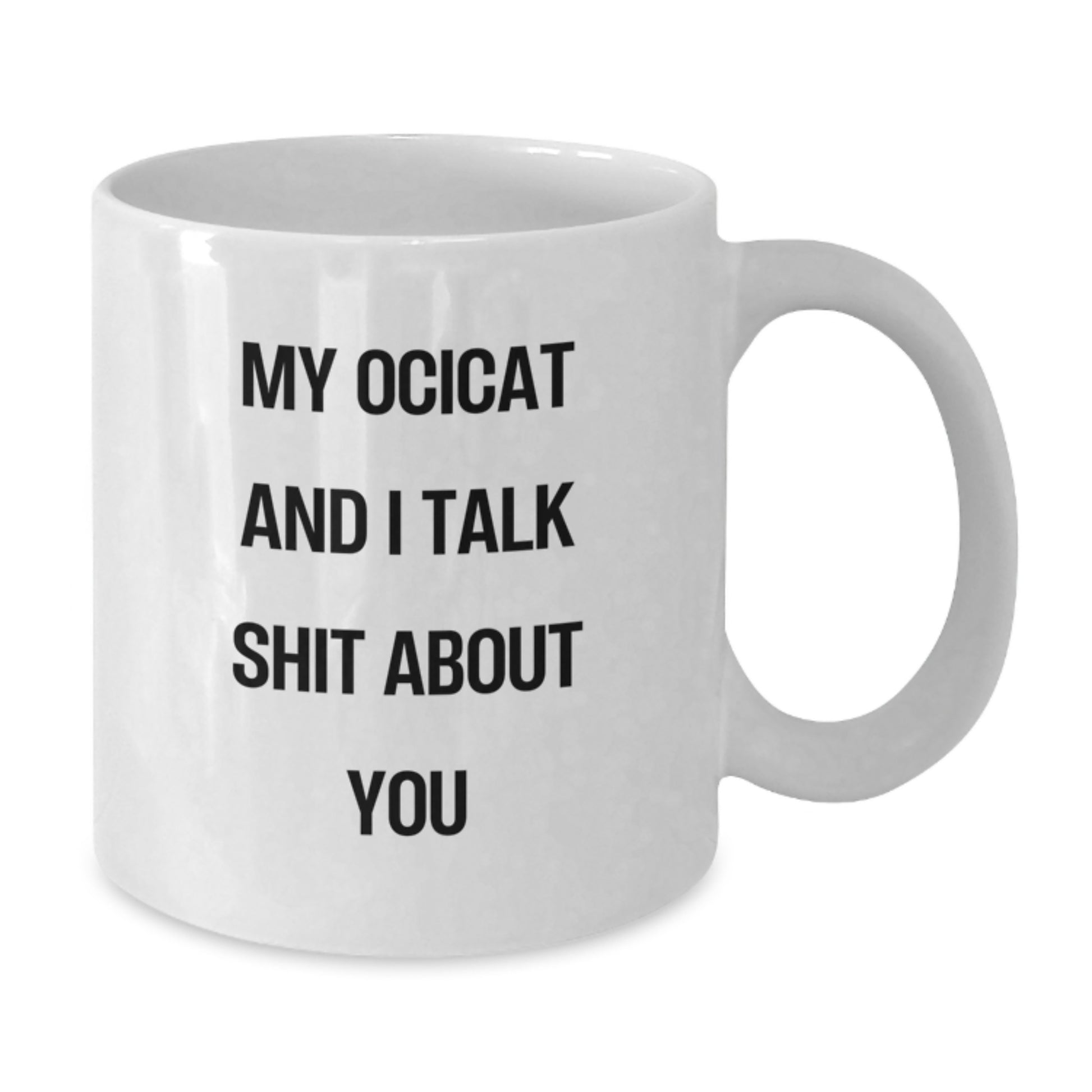 Funny Ocicat Gifts for Men, White Coffee Mugs from Friends, My Ocicat And I Talk Shit About You Quote, Funny Christmas Unique - Additional