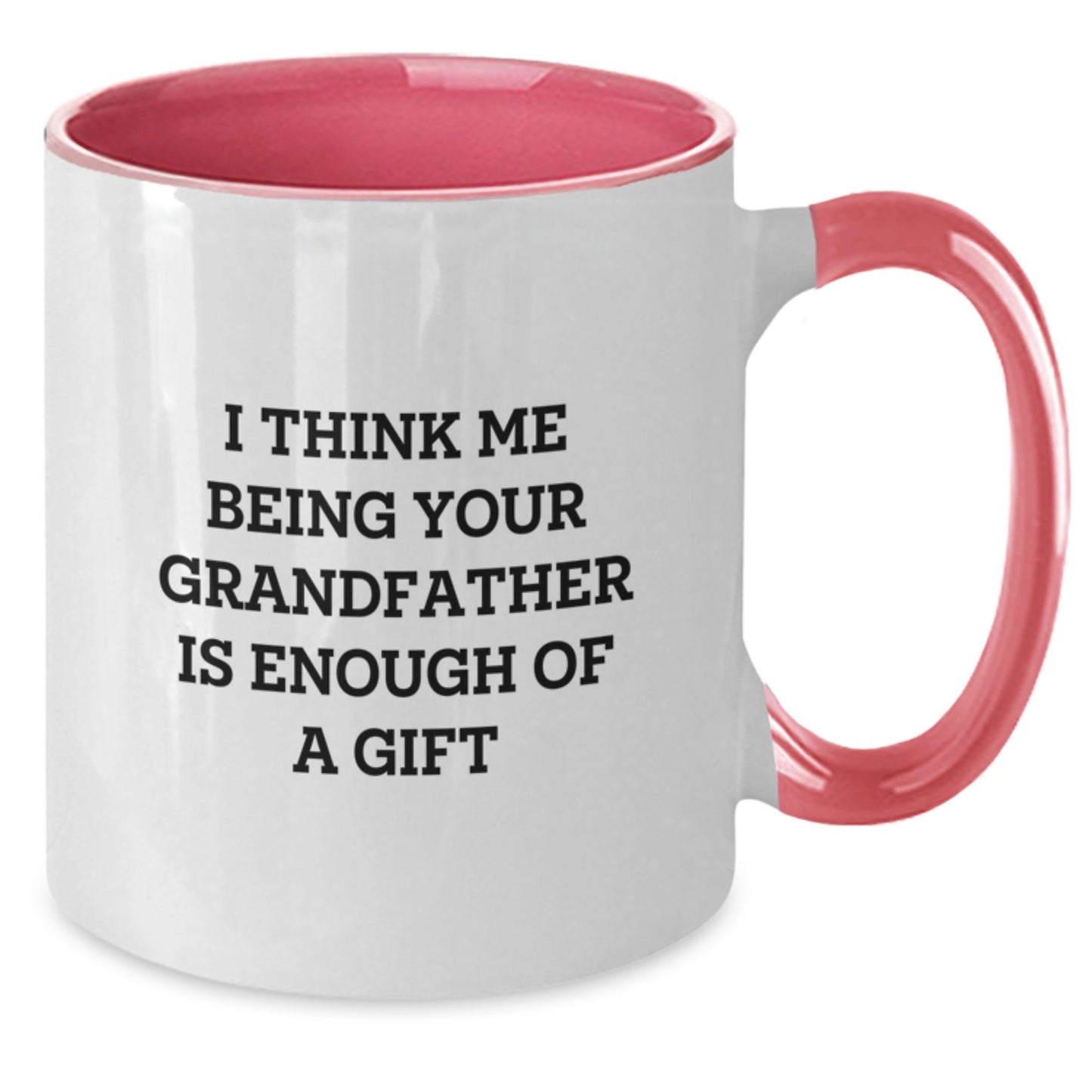 Funny Grandfather Gifts for Men from Family, Grandfather Two Tone Coffee Mugs, Inspirational Quote 'I Think Me Being Your Grandfather Is Enough Of A Gift' - Additional