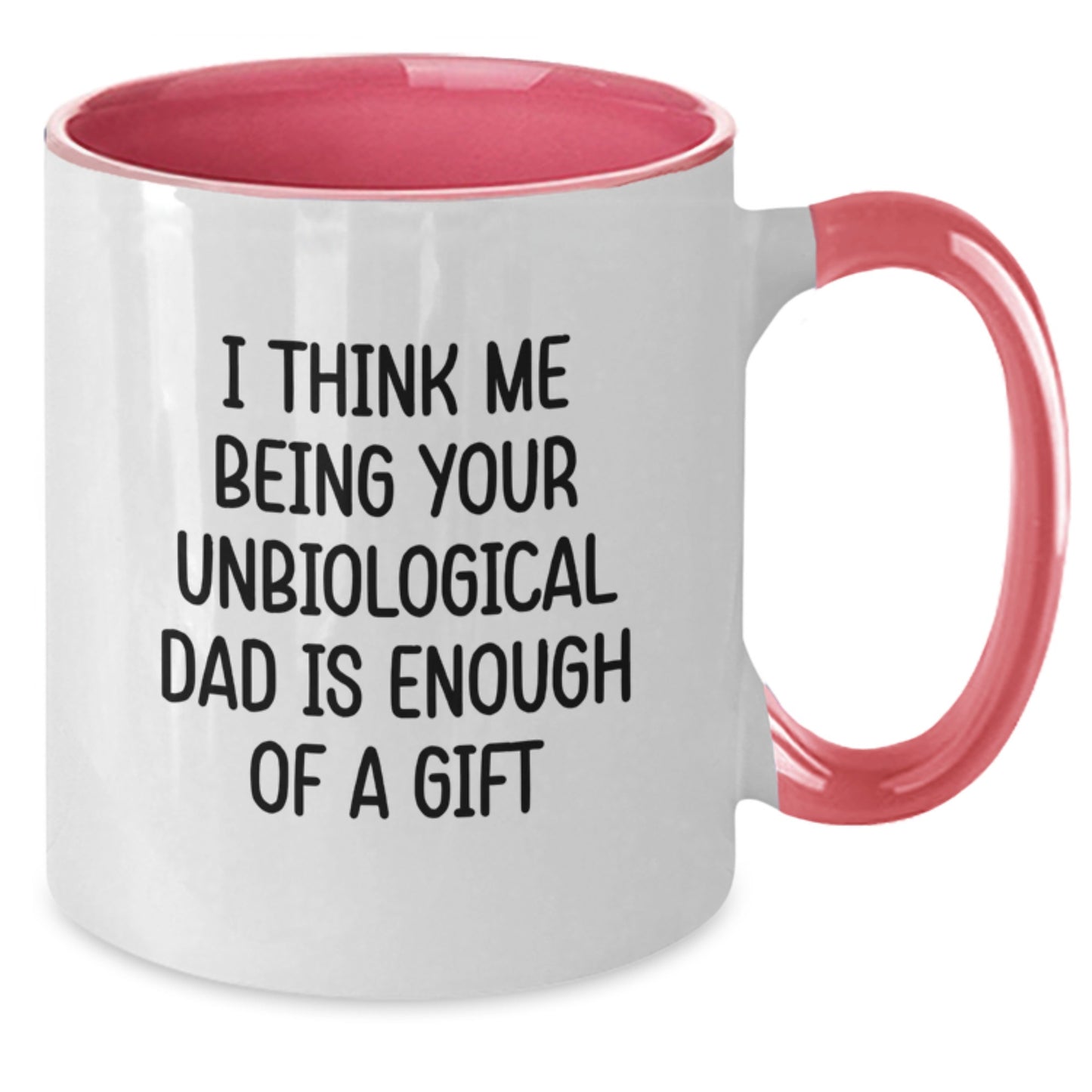 Funny Unbiological Dad Quotes Two Tone Coffee Mugs Gifts from Men to Unbiological Dad, Graduation Unique Gifts for Unbiological Dad, Unbiological Dad Dad Jokes Mugs - Additional
