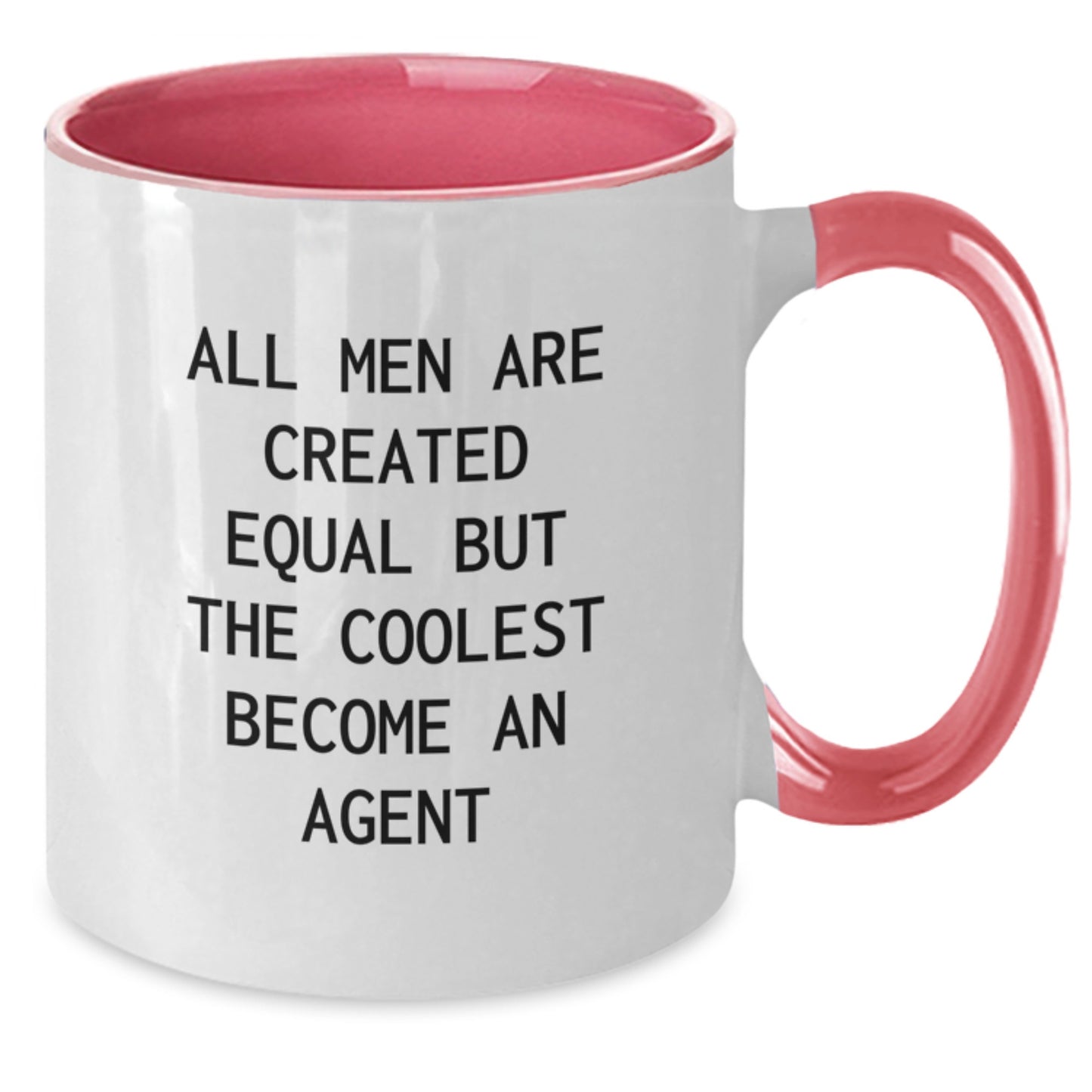 Funny Agent Gifts from Friends for Agents Graduation Unique Two Tone Coffee Mugs with 'All Men Are Created Equal But The Coolest Become An Agent' Quote - Additional