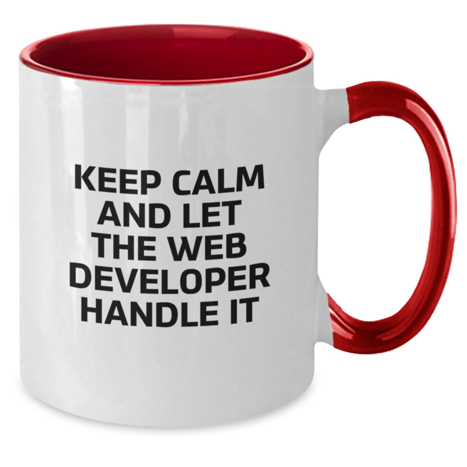 Keep Calm Web Developer Gifts - Funny Two Tone Coffee Mug for Web Developer Birthday Unique Gifts from Family, Friends, or Coworkers - Additional