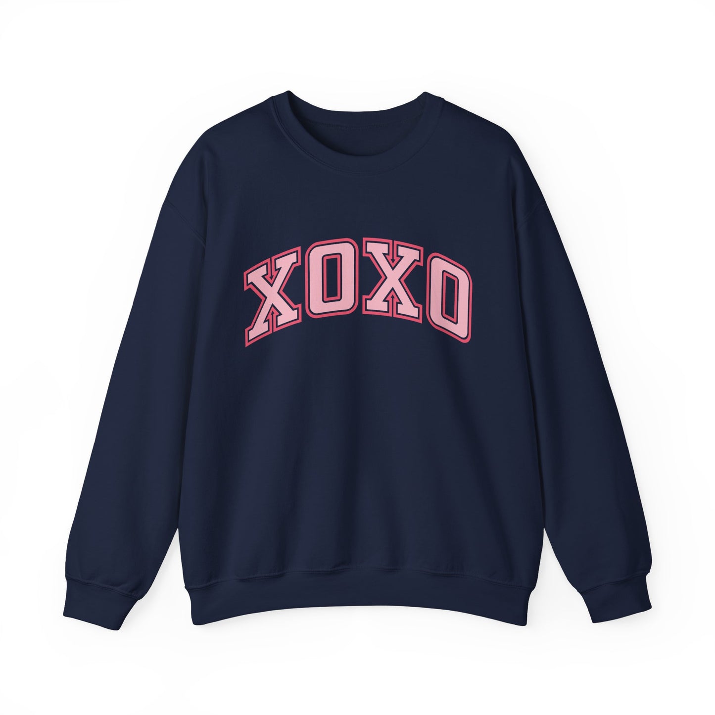 XOXO Pink Varsity Crewneck Sweatshirt