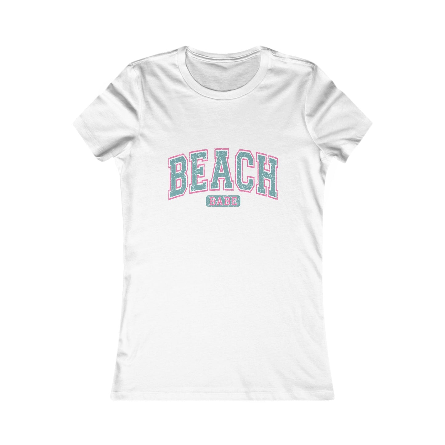 Beach Vibes Women’s Tee — 'BEACH' Retro Pastel Graphic T-Shirt
