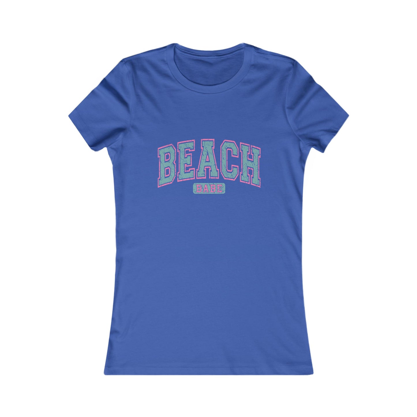 Beach Vibes Women’s Tee — 'BEACH' Retro Pastel Graphic T-Shirt