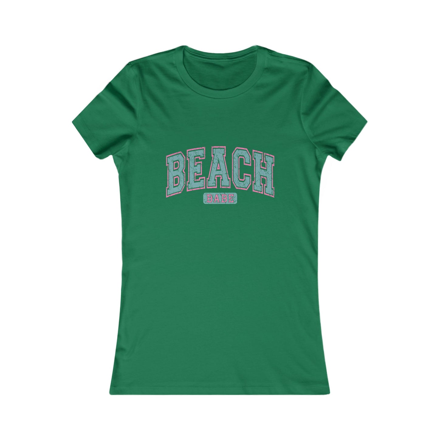 Beach Vibes Women’s Tee — 'BEACH' Retro Pastel Graphic T-Shirt