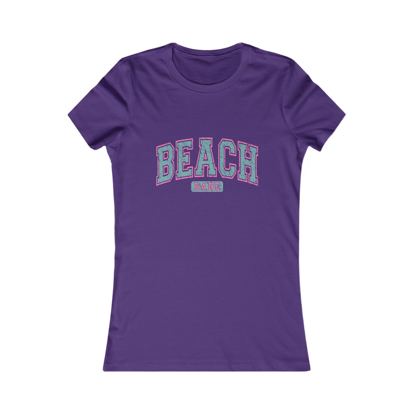 Beach Vibes Women’s Tee — 'BEACH' Retro Pastel Graphic T-Shirt