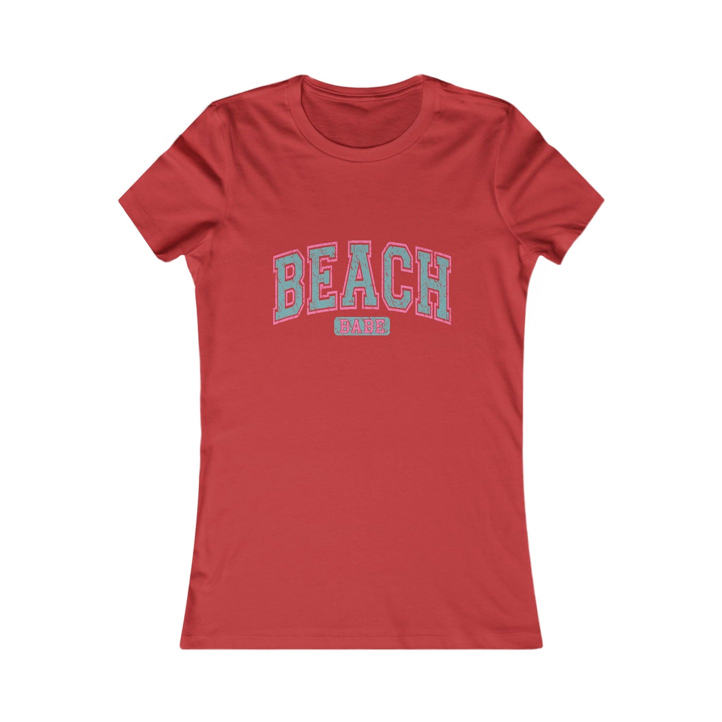 Beach Vibes Women’s Tee — 'BEACH' Retro Pastel Graphic T-Shirt