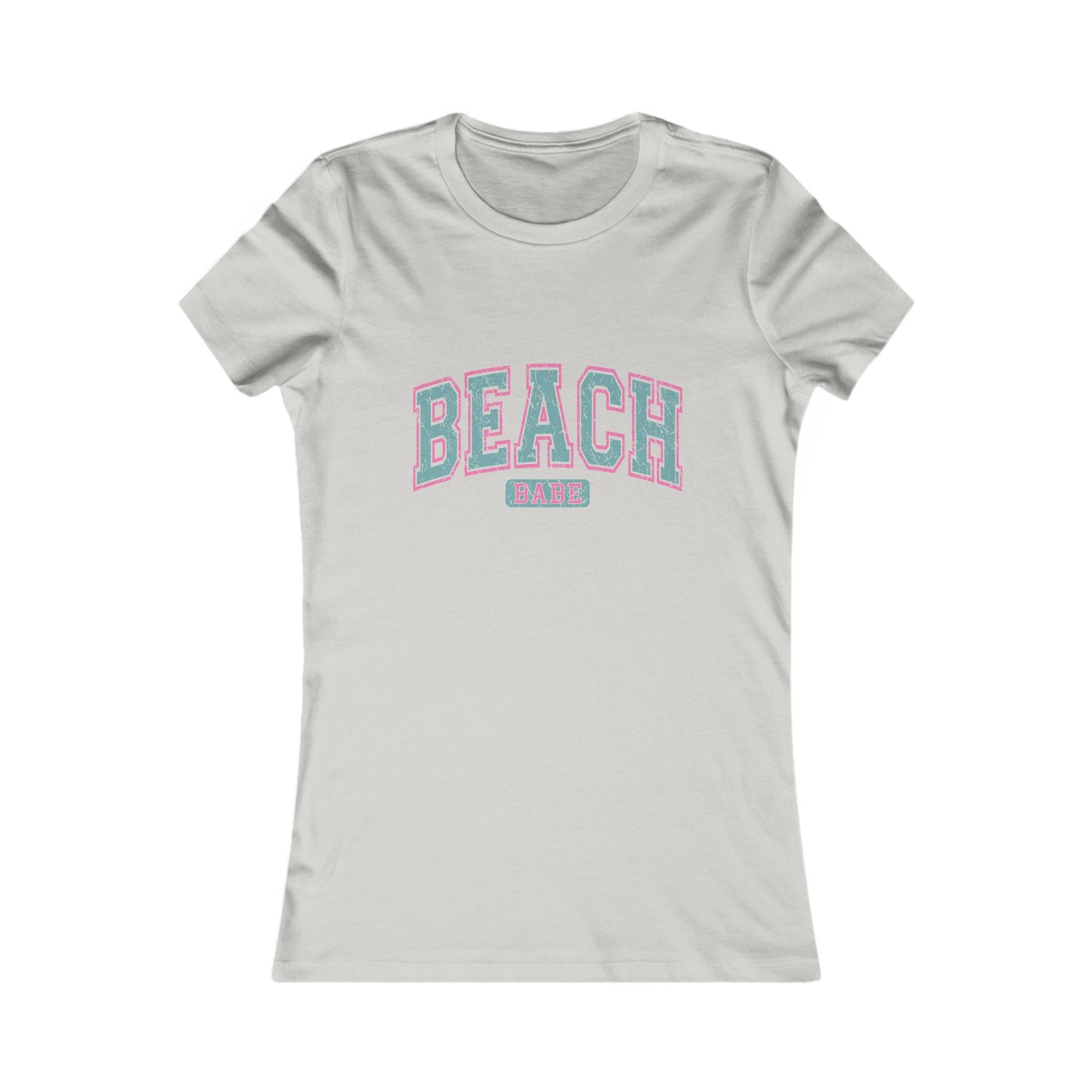 Beach Vibes Women’s Tee — 'BEACH' Retro Pastel Graphic T-Shirt
