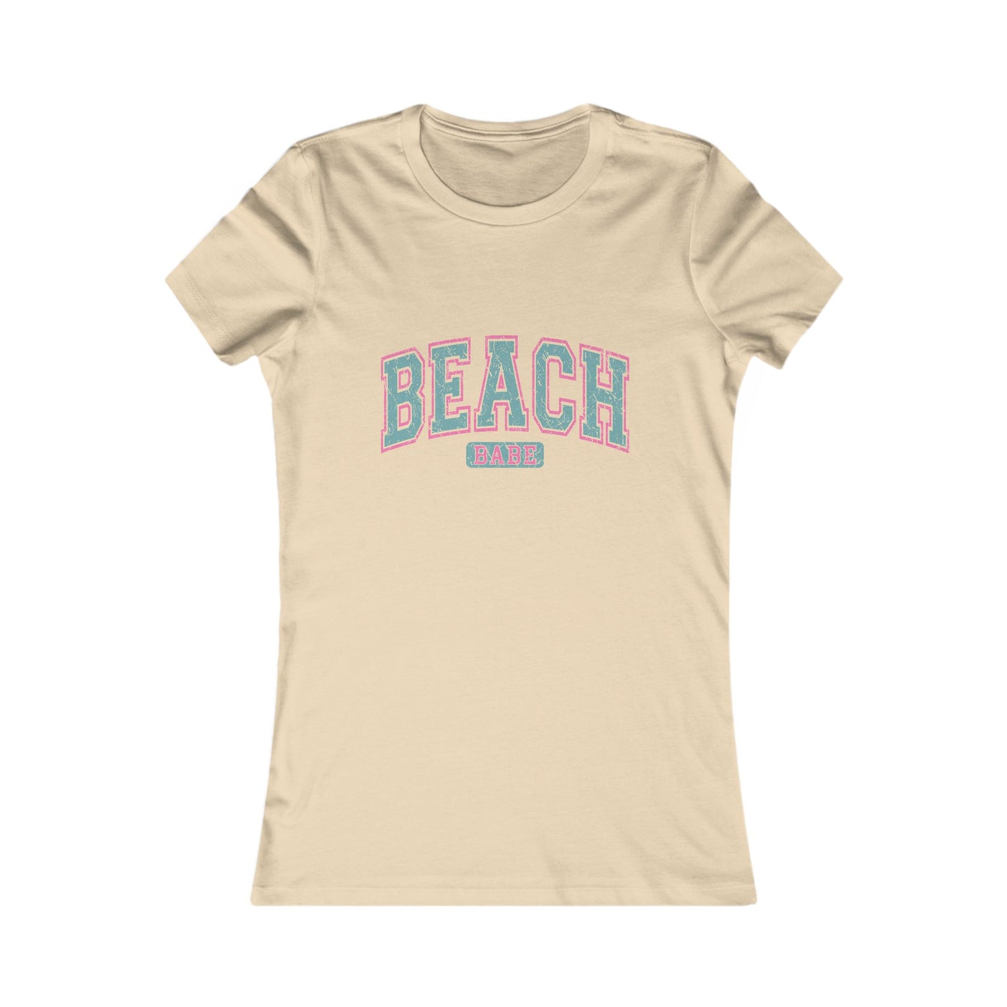 Beach Vibes Women’s Tee — 'BEACH' Retro Pastel Graphic T-Shirt