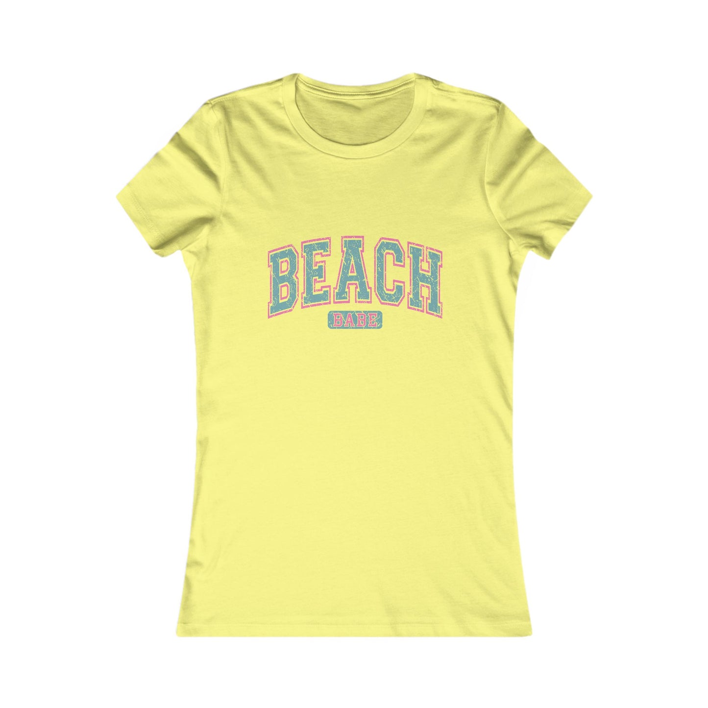 Beach Vibes Women’s Tee — 'BEACH' Retro Pastel Graphic T-Shirt