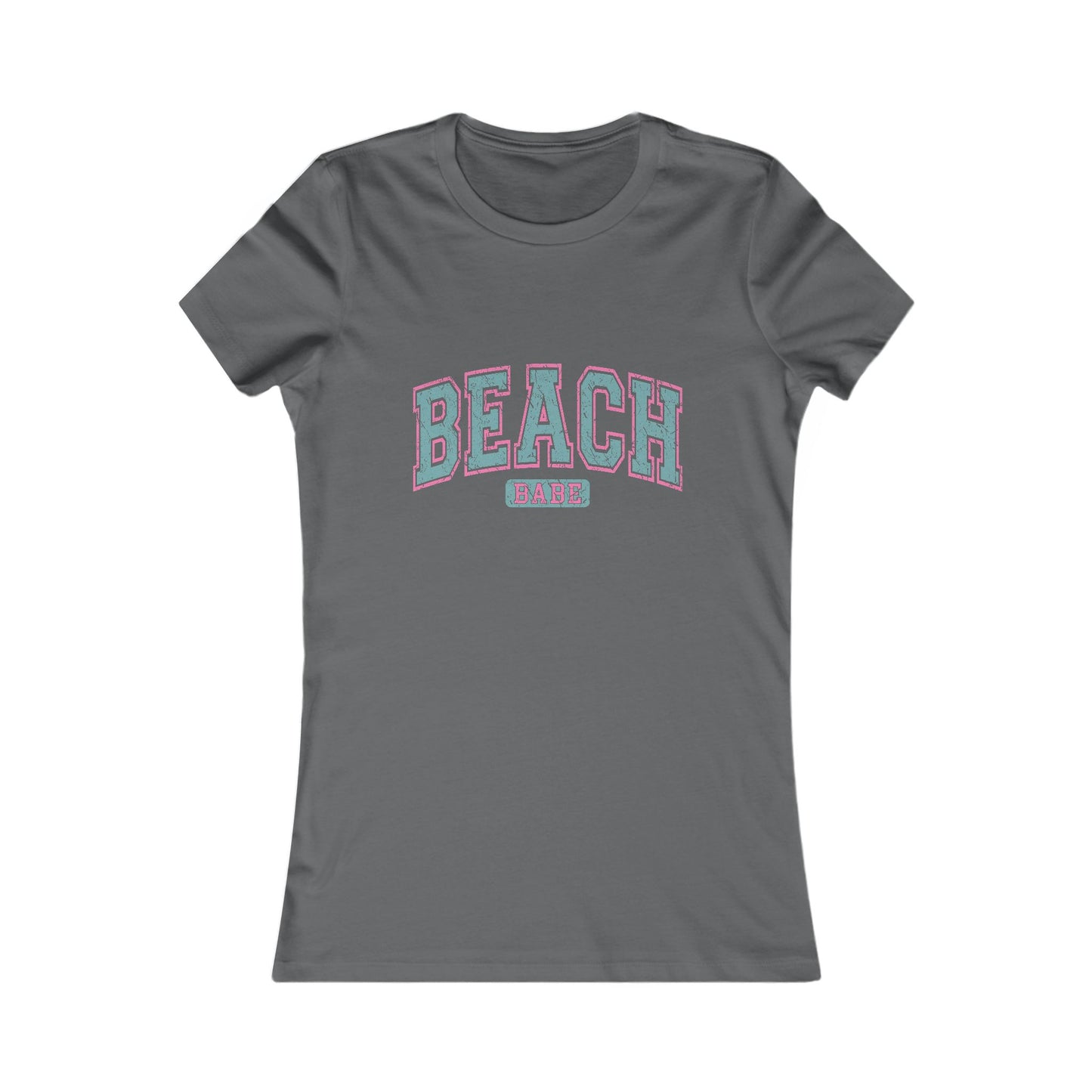 Beach Vibes Women’s Tee — 'BEACH' Retro Pastel Graphic T-Shirt