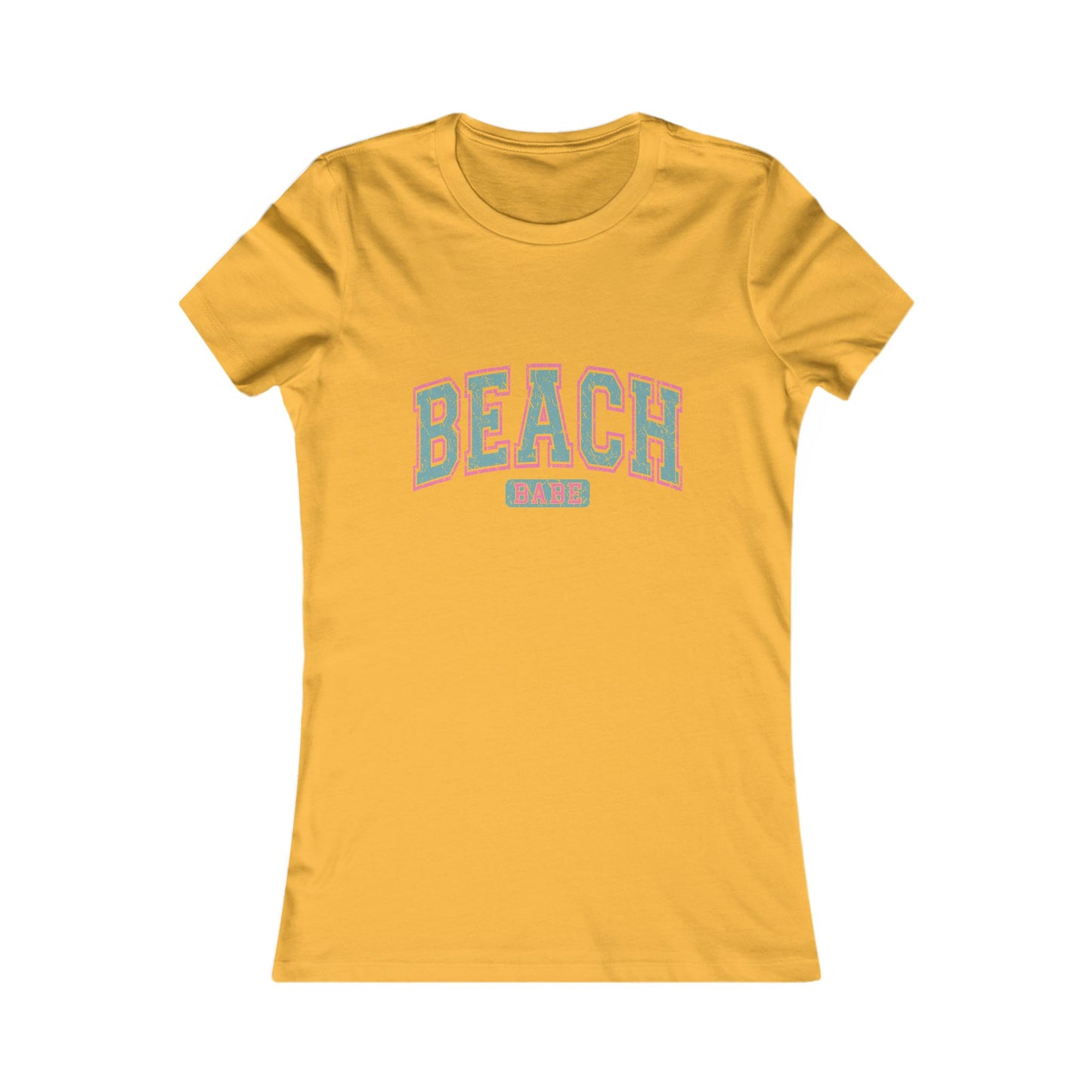 Beach Vibes Women’s Tee — 'BEACH' Retro Pastel Graphic T-Shirt