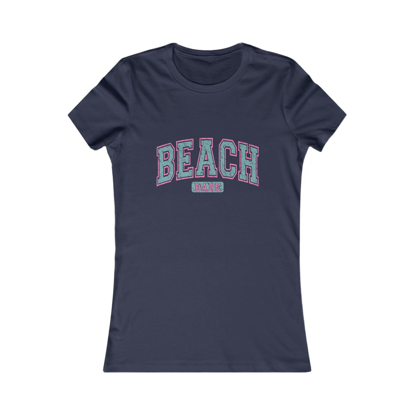 Beach Vibes Women’s Tee — 'BEACH' Retro Pastel Graphic T-Shirt
