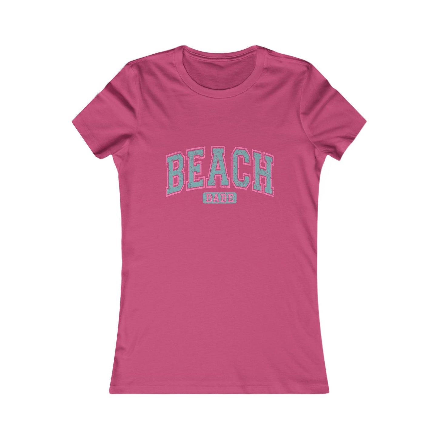 Beach Vibes Women’s Tee — 'BEACH' Retro Pastel Graphic T-Shirt
