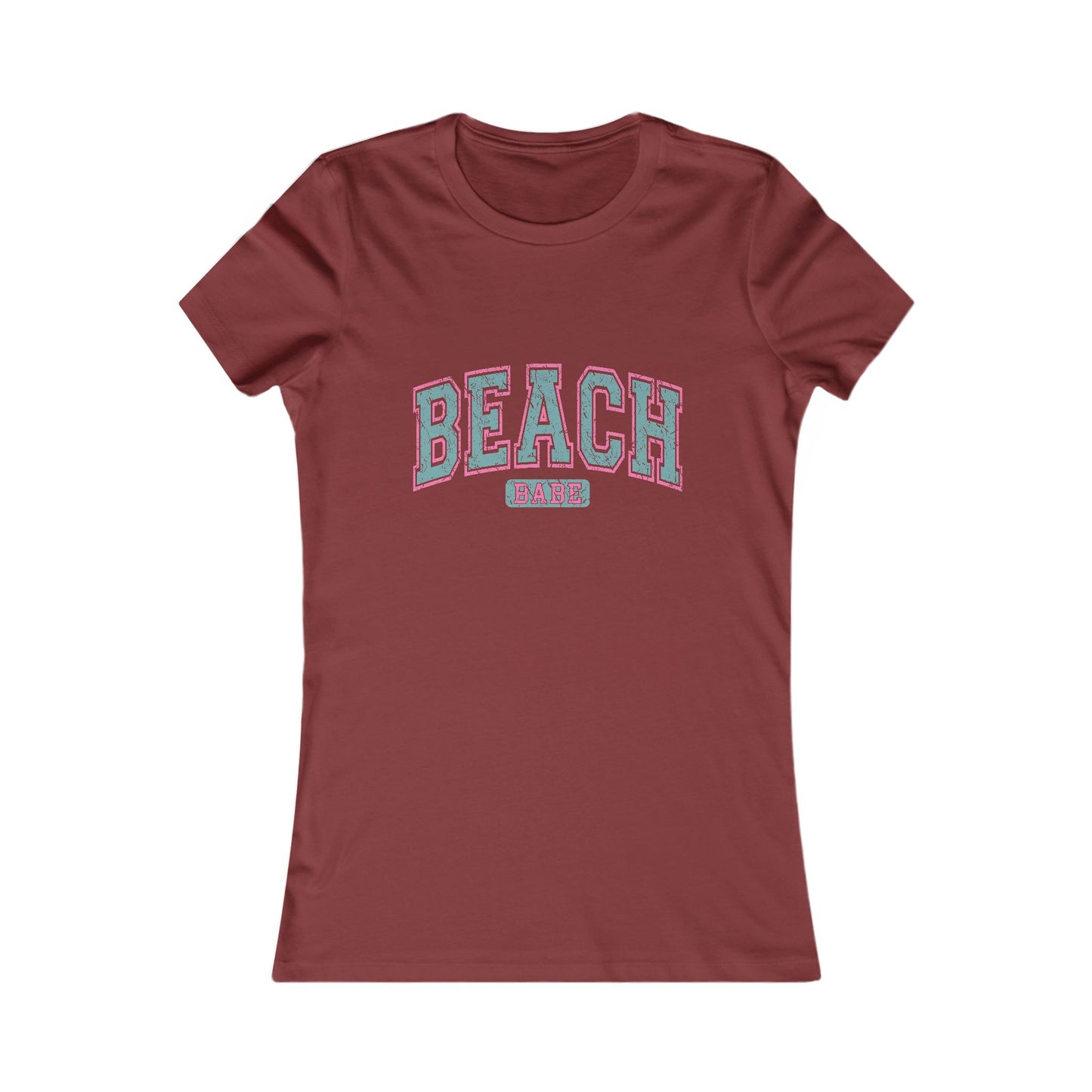 Beach Vibes Women’s Tee — 'BEACH' Retro Pastel Graphic T-Shirt
