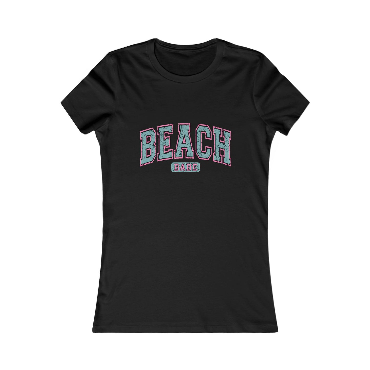 Beach Vibes Women’s Tee — 'BEACH' Retro Pastel Graphic T-Shirt