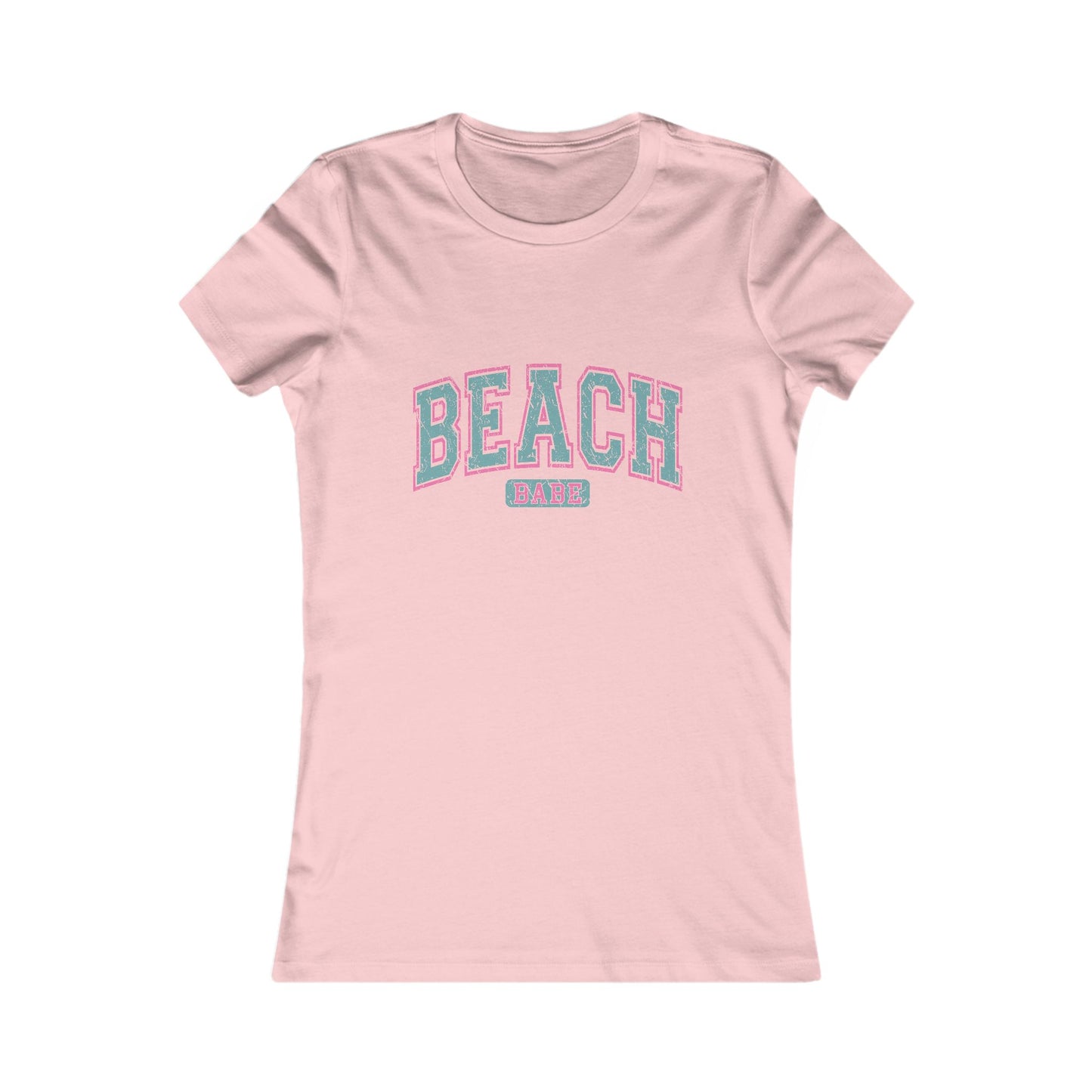 Beach Vibes Women’s Tee — 'BEACH' Retro Pastel Graphic T-Shirt