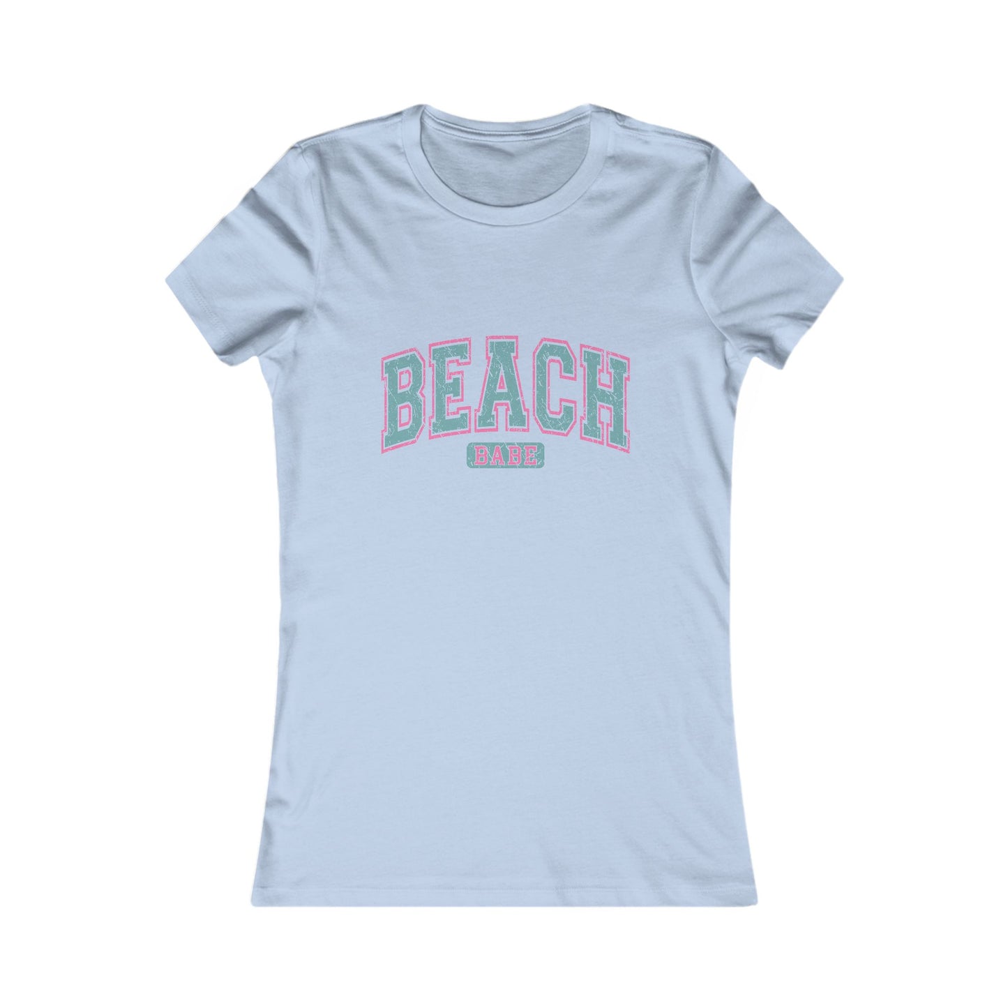 Beach Vibes Women’s Tee — 'BEACH' Retro Pastel Graphic T-Shirt