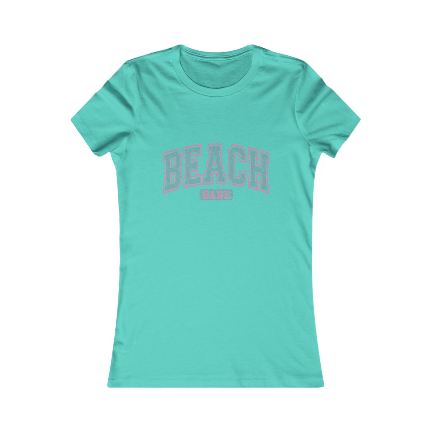 Beach Vibes Women’s Tee — 'BEACH' Retro Pastel Graphic T-Shirt