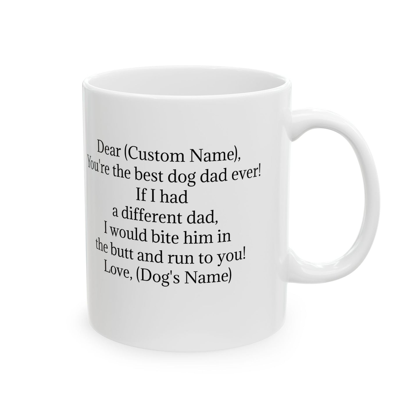 Personalized Ceramic Coffee Mug for Dad - Best Dog Dad Ever Gift
