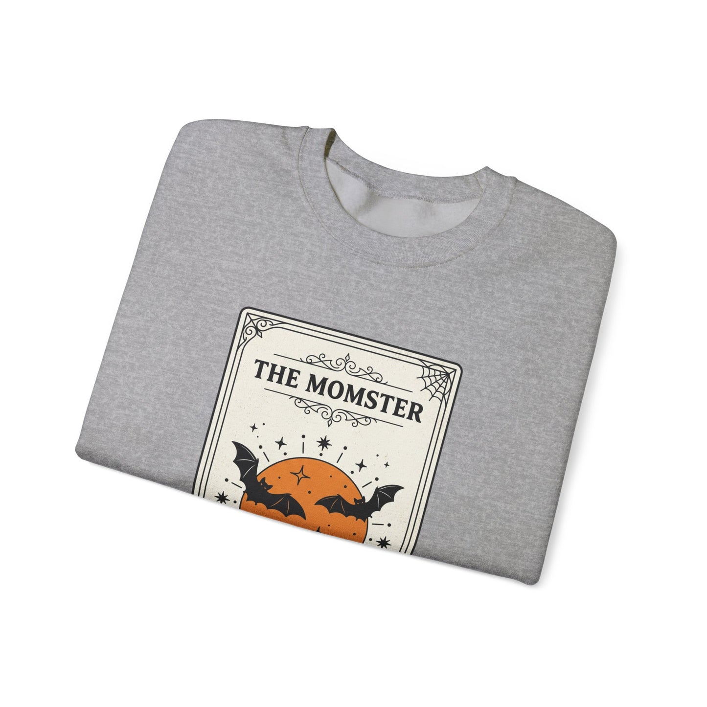 Momster Halloween Crest Crewneck Sweatshirt | bats, pumpkin, gothic vintage