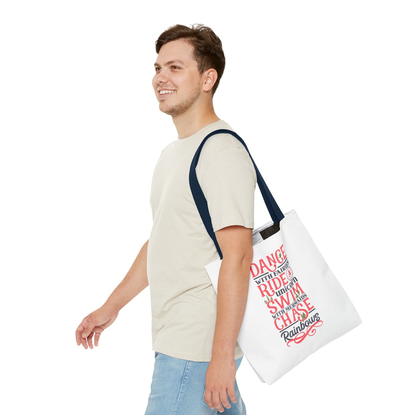 Whimsical Adventure Tote Bag - Dance with Fairies, Ride Unicorns, Swim with Mermaids