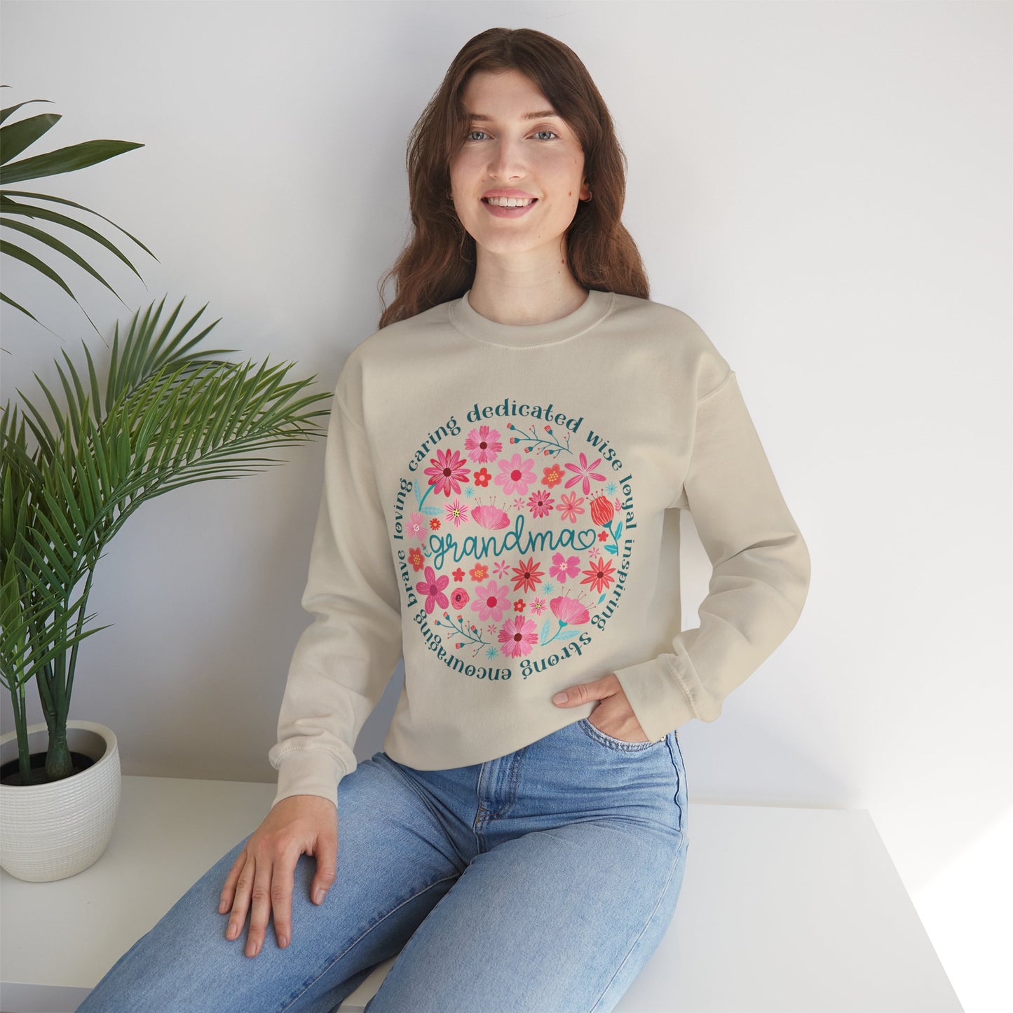 Grandma Floral Love Crewneck Sweatshirt - Cozy Gift for Grandmothers for Mother's Day