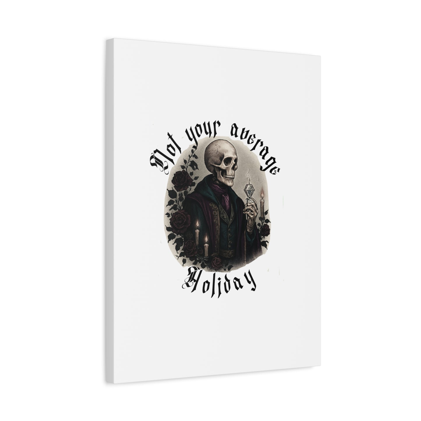 Skull Portrait Canvas Print — "Not Your Average Holiday" Gothic Wall Art