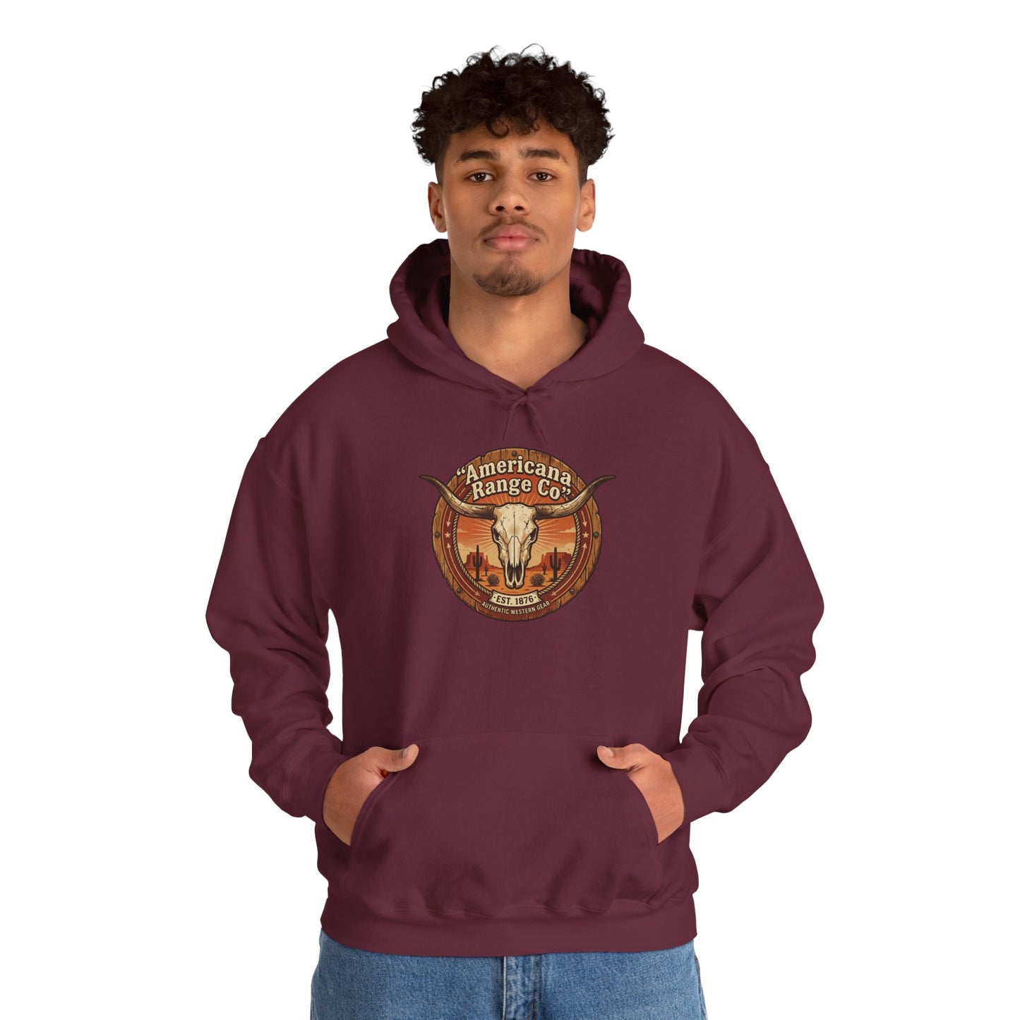 Frontier Skull Emblem Hoodie | Western Americana, Vintage Rodeo