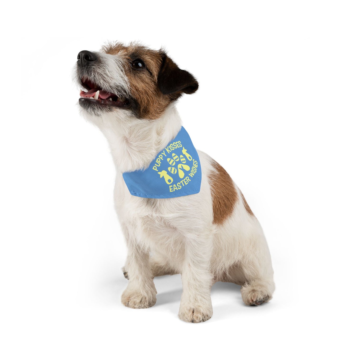 Yellow on Blue Easter-Themed Pet Bandana Collar