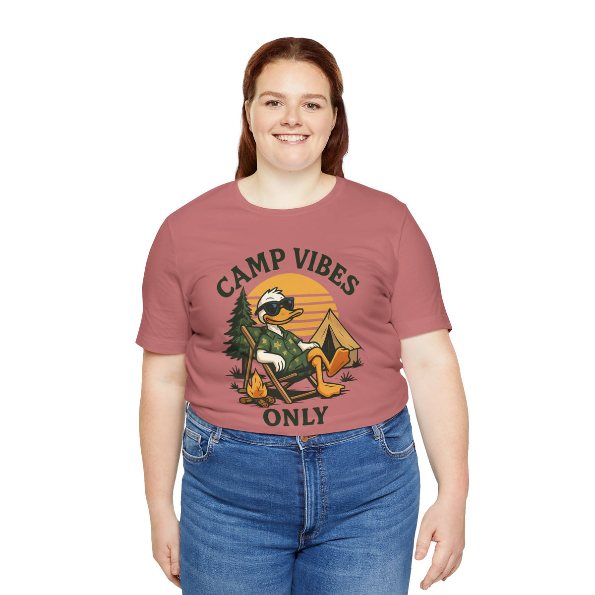 Camp Vibes Only T-Shirt — Retro Camping Duck Graphic Tee