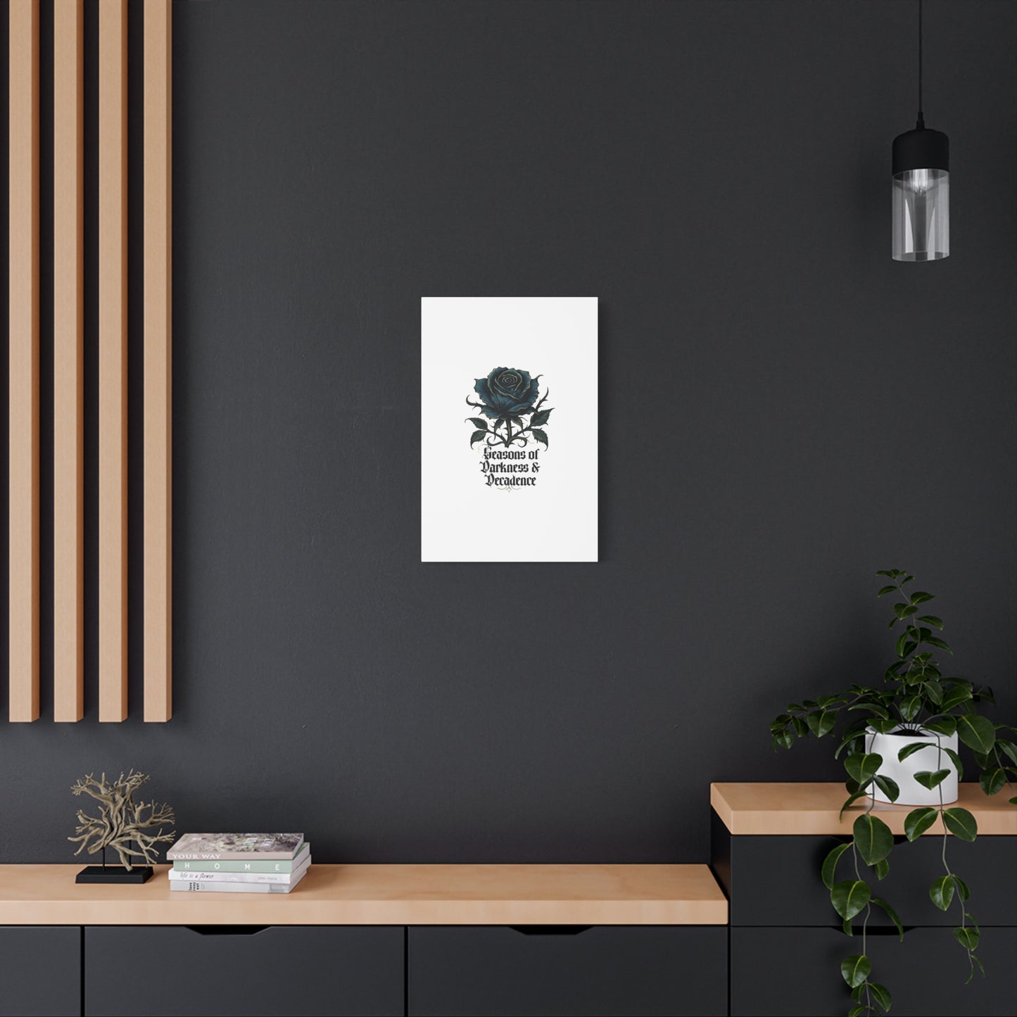 Canvas Wall Art — Gothic Blue Rose "Seasons of Darkness & Decadence"