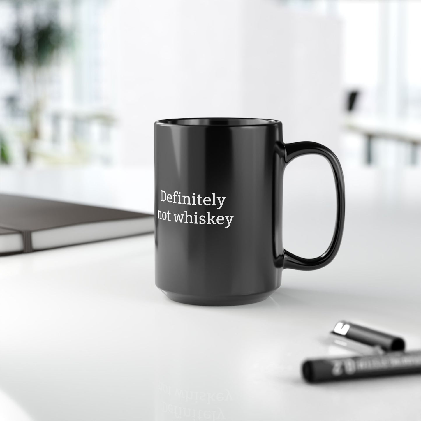 Definitely Not Whiskey Black Mug – Funny Coffee Tea Cup Gift (11 oz & 15 oz)