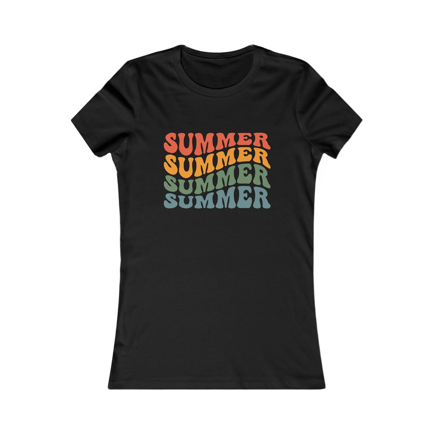 Retro Summer Repeat Tee | Summer Graphic Shirt, Vintage Rainbow Text