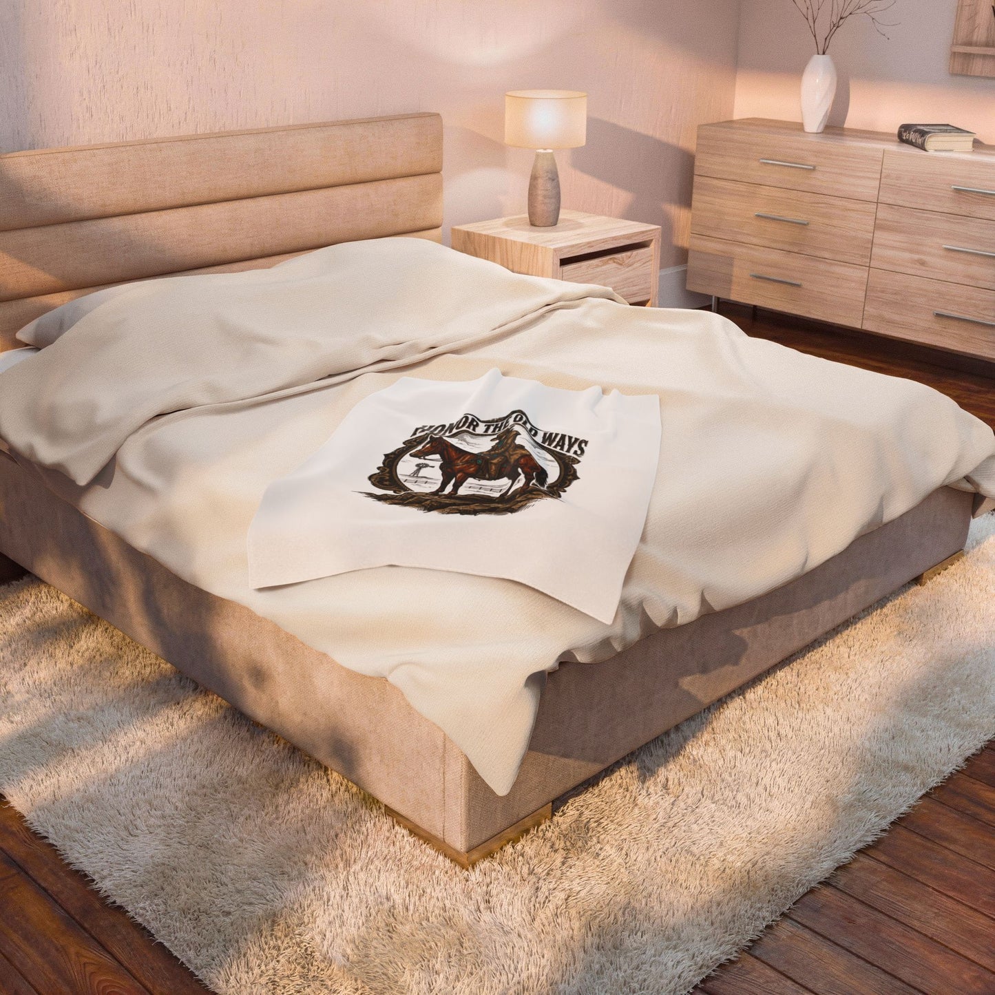 Honor the Old Ways Velveteen Blanket | Western, Americana, Vintage Rodeo